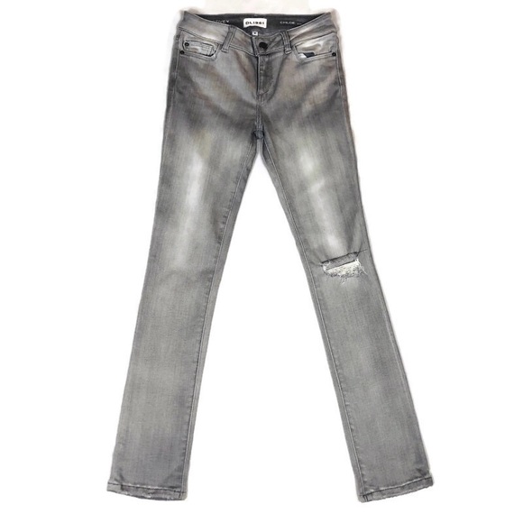 DL1961 Jeans | Dl 961 Gray Jeans Chloe Ripped Skinny Sz 12 | Poshmark